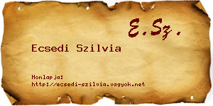 Ecsedi Szilvia névjegykártya